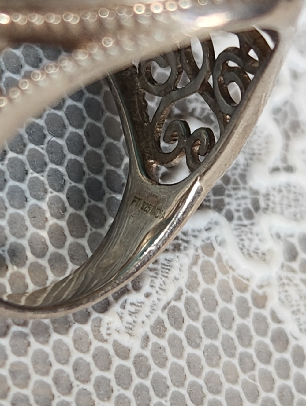 Blue Larimar Sterling Silver Large Oval Statement Ring SIZE 8 - Picture 11 of 14